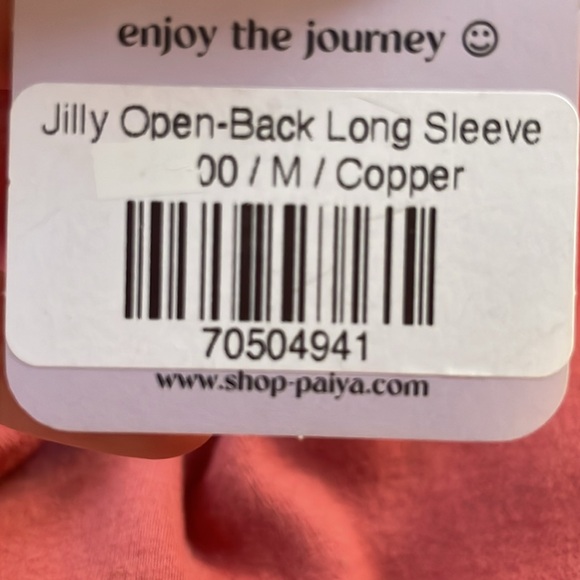 NWT paiya long sleeve crop top open back size M - Picture 6 of 6